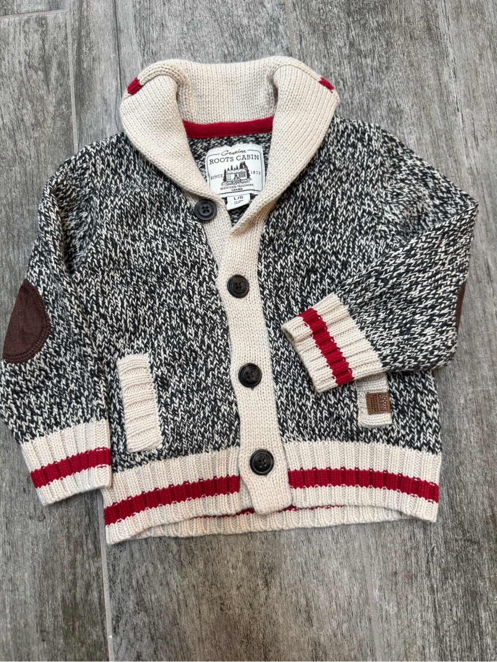 Roots Cabin Knit Shawl Collar Cardigan - 12-18M